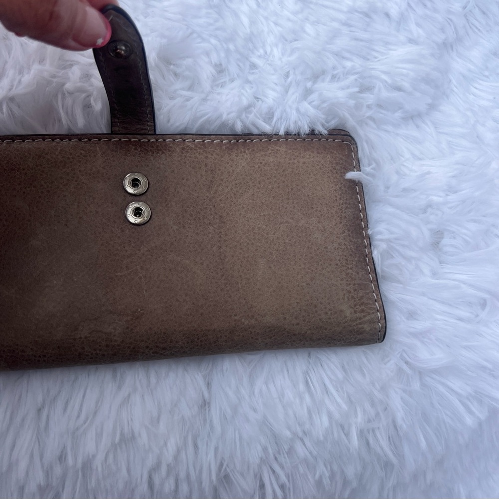 Frye Reed Slim Wallet Khaki Leather - Picture 8 of 11